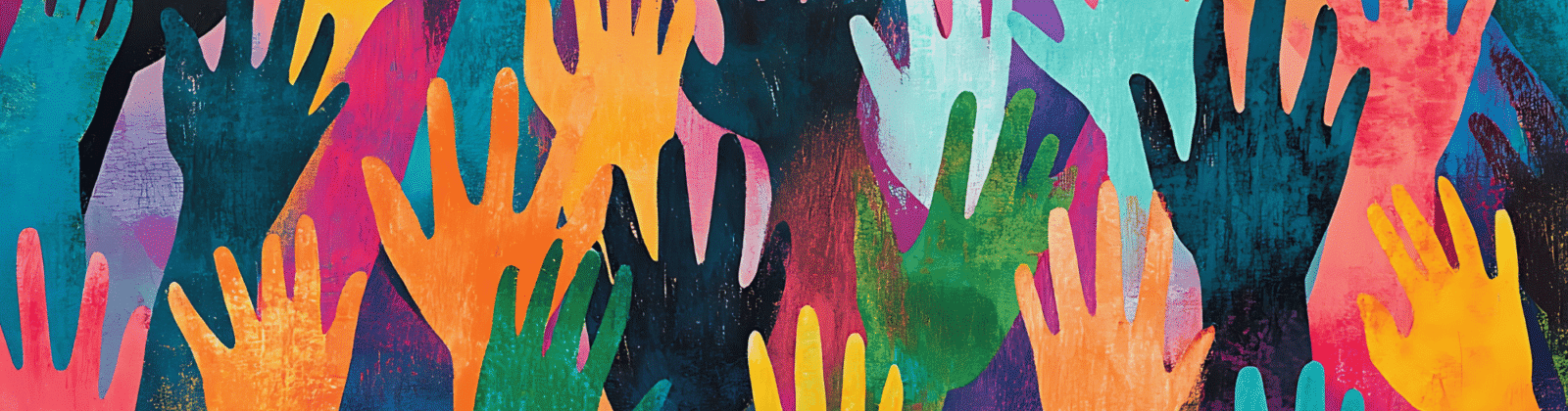 Faculty Services banner, rainbow hands, helping hand, hands